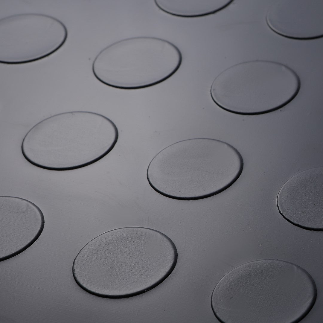 ISL チェッカープレートタイル PVC製縞鋼板 ドット/ブラック 45.7×45.7cm 3mm厚