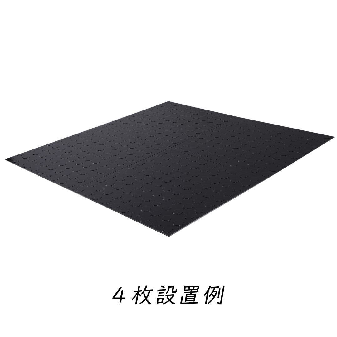 ISL チェッカープレートタイル PVC製縞鋼板 ドット/ブラック 45.7×45.7cm 3mm厚