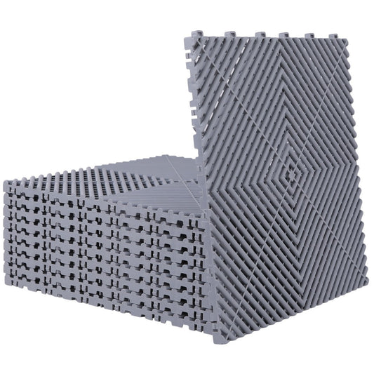 ISL ガレージタイル ラウンドタイプ グレー 40×40×1.8cm