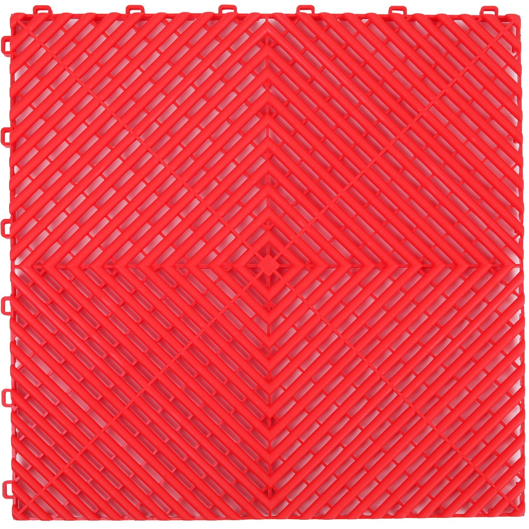 ISL ガレージタイル ラウンドタイプ レッド 40×40×1.8cm