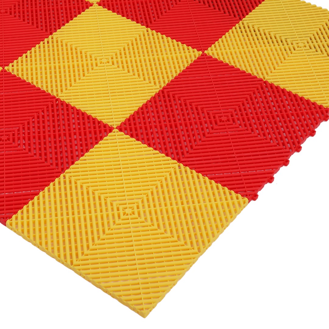 ISL ガレージタイル ラウンドタイプ レッド 40×40×1.8cm