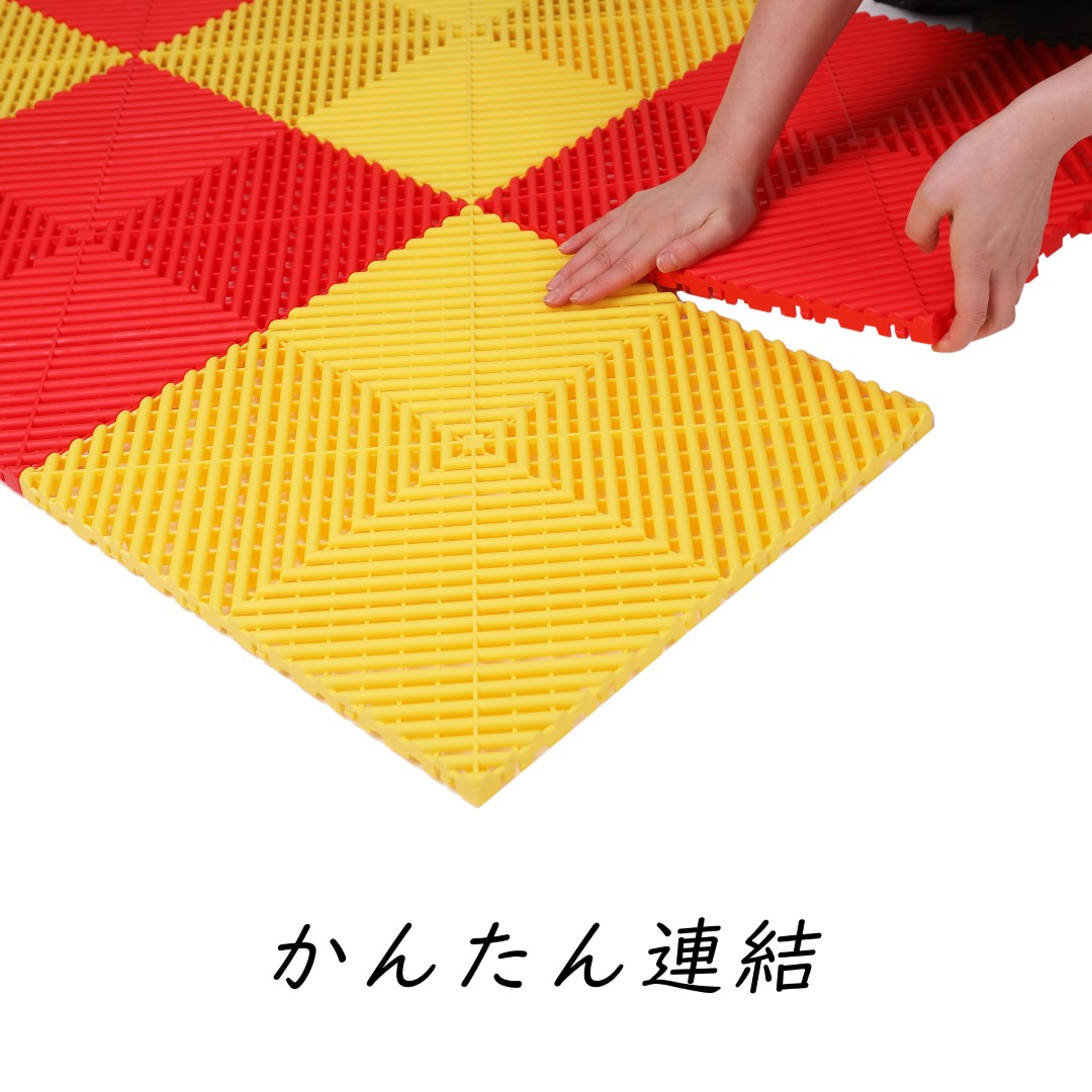 ISL ガレージタイル ラウンドタイプ レッド 40×40×1.8cm