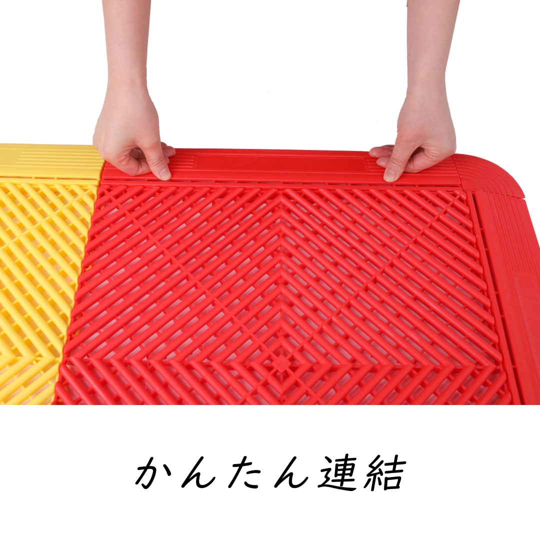 ISL ガレージタイル ラウンドタイプ レッド 40×40×1.8cm 業務用 高耐荷重モデル