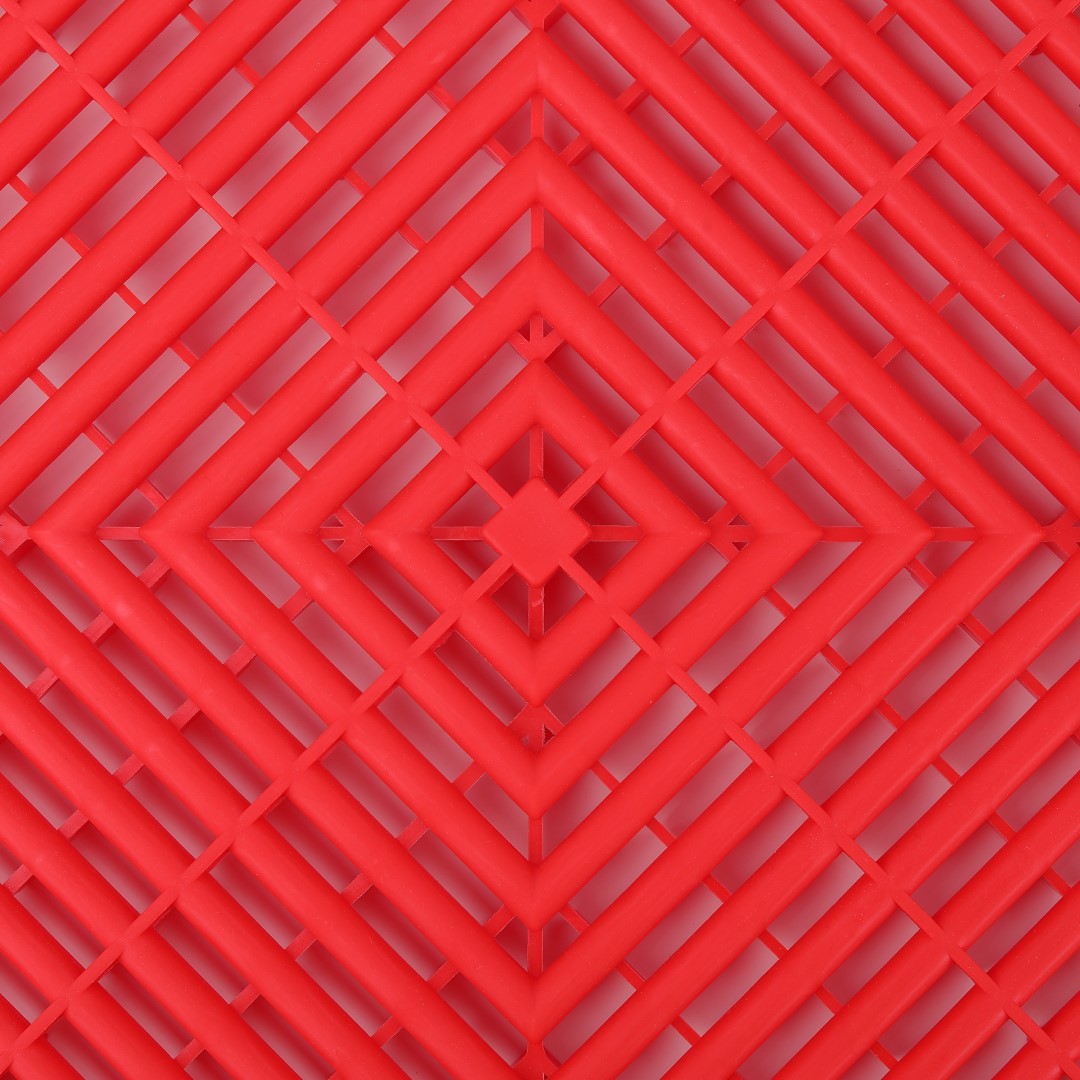 ISL ガレージタイル ラウンドタイプ レッド 40×40×1.8cm