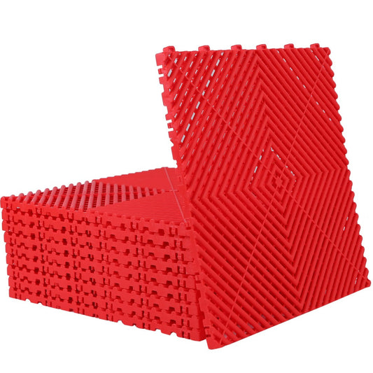 ISL ガレージタイル ラウンドタイプ レッド 40×40×1.8cm