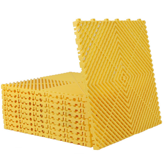 ISL ガレージタイル ラウンドタイプ イエロー 40×40×1.8cm