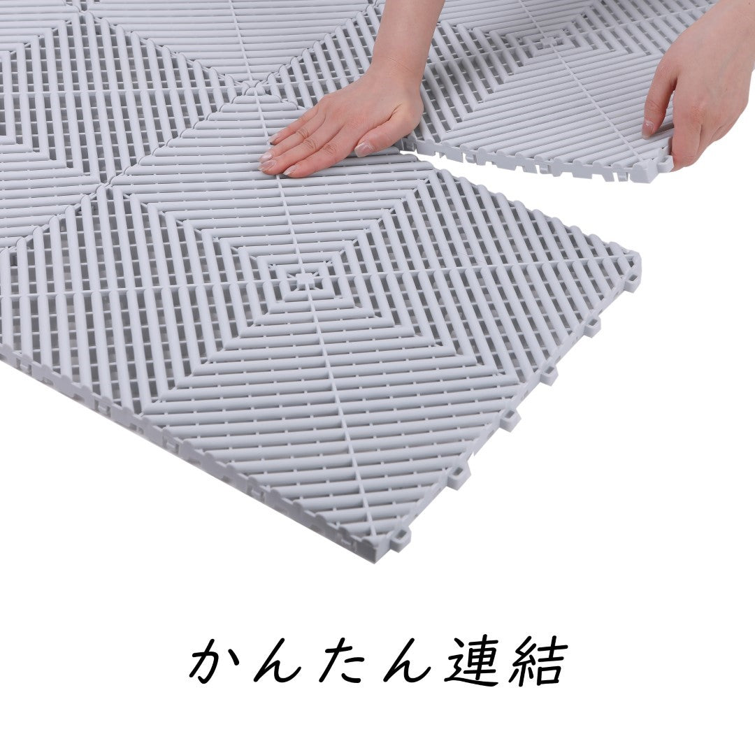 ISL ガレージタイル ラウンドタイプ ライトグレー 40×40×1.8cm