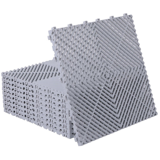 ISL ガレージタイル ラウンドタイプ ライトグレー 40×40×1.8cm