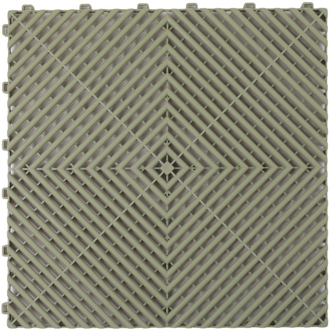 ISL ガレージタイル ラウンドタイプ オリーブ 40×40×1.8cm