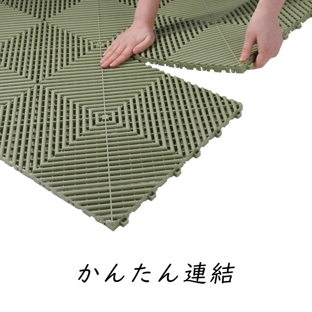 ISL ガレージタイル ラウンドタイプ オリーブ 40×40×1.8cm