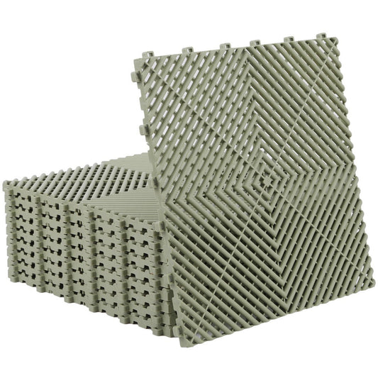 ISL ガレージタイル ラウンドタイプ オリーブ 40×40×1.8cm