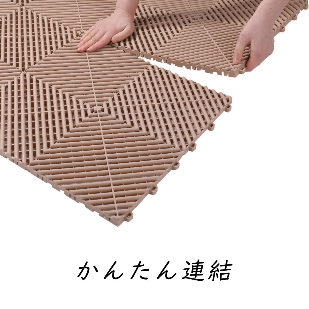 ISL ガレージタイル ラウンドタイプ サンドベージュ 40×40×1.8cm