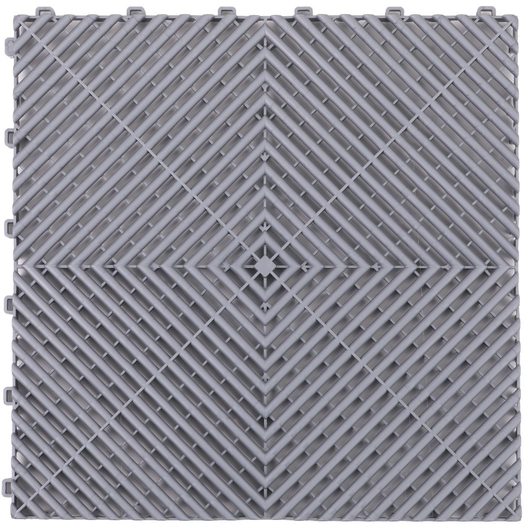 ISL ガレージタイル ラウンドタイプ シルバー 40×40×1.8cm