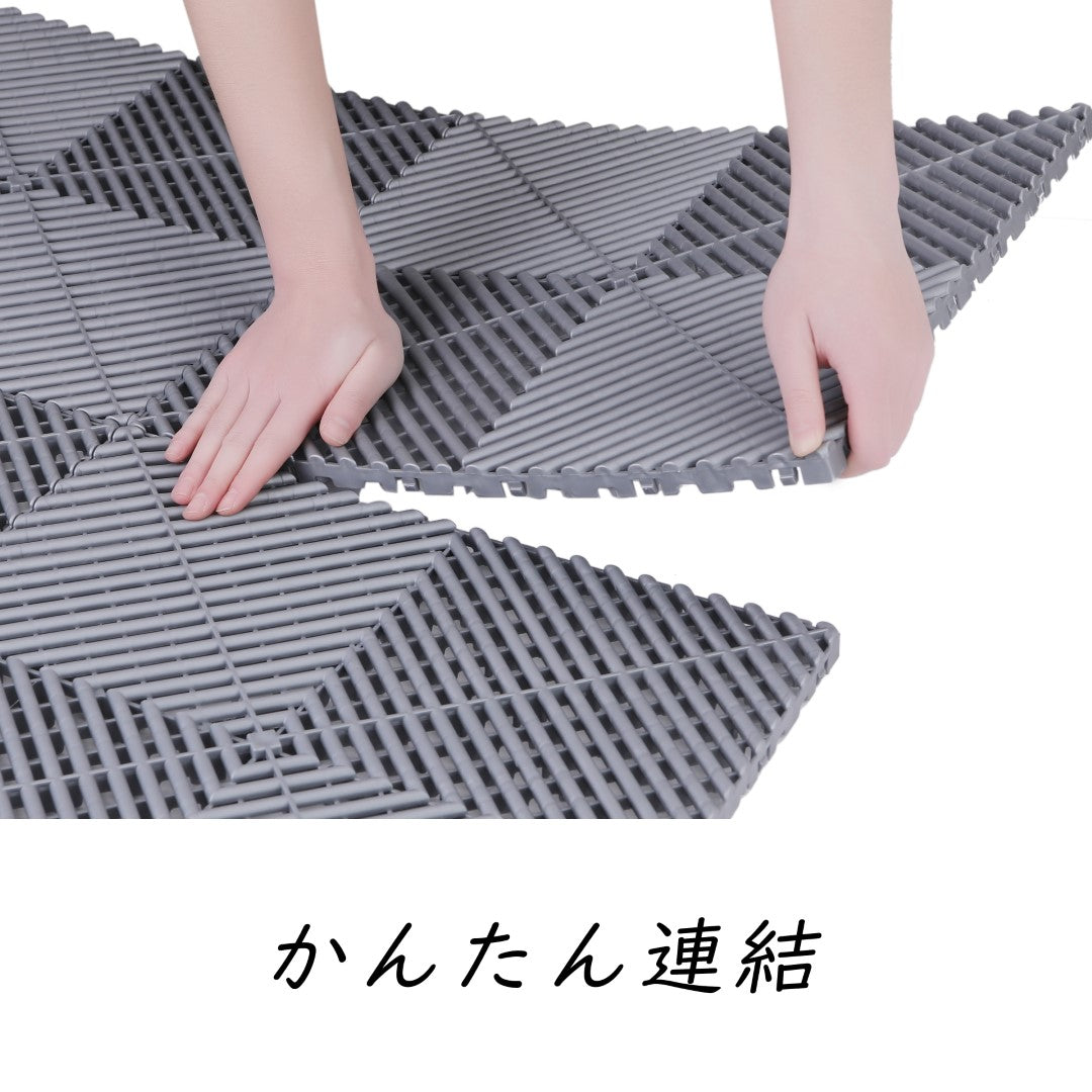 ISL ガレージタイル ラウンドタイプ シルバー 40×40×1.8cm