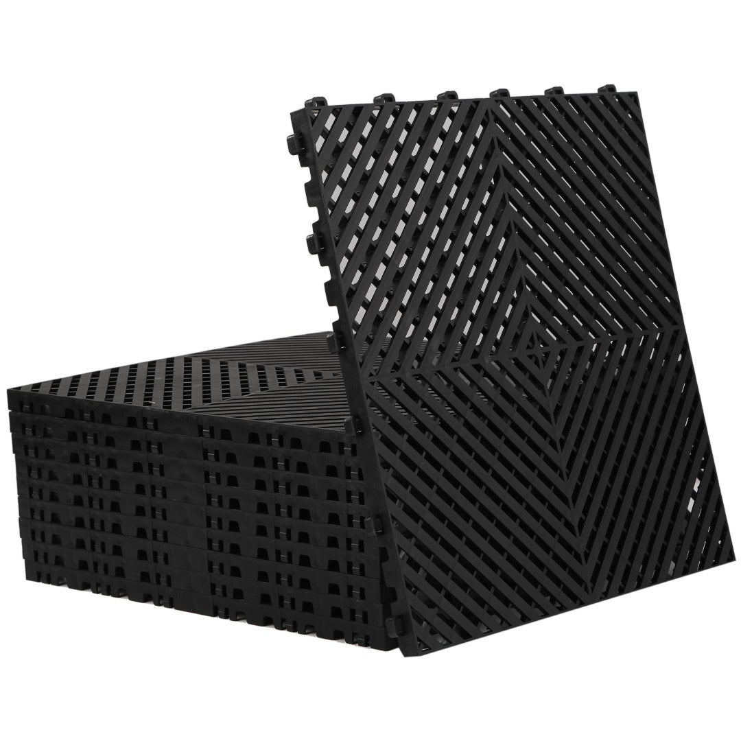 ISL ガレージタイル フラットタイプ ブラック 40×40×1.8cm