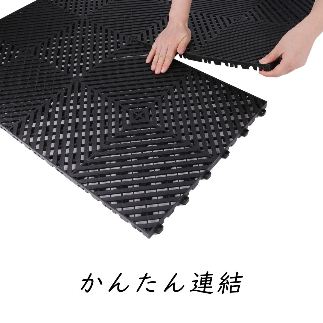ISL ガレージタイル フラットタイプ ブラック 40×40×1.8cm