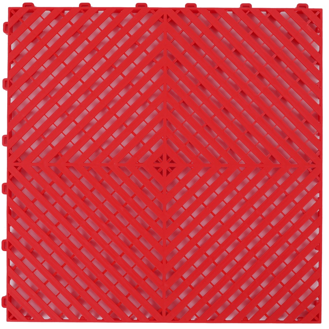 ISL ガレージタイル フラットタイプ レッド 40×40×1.8cm