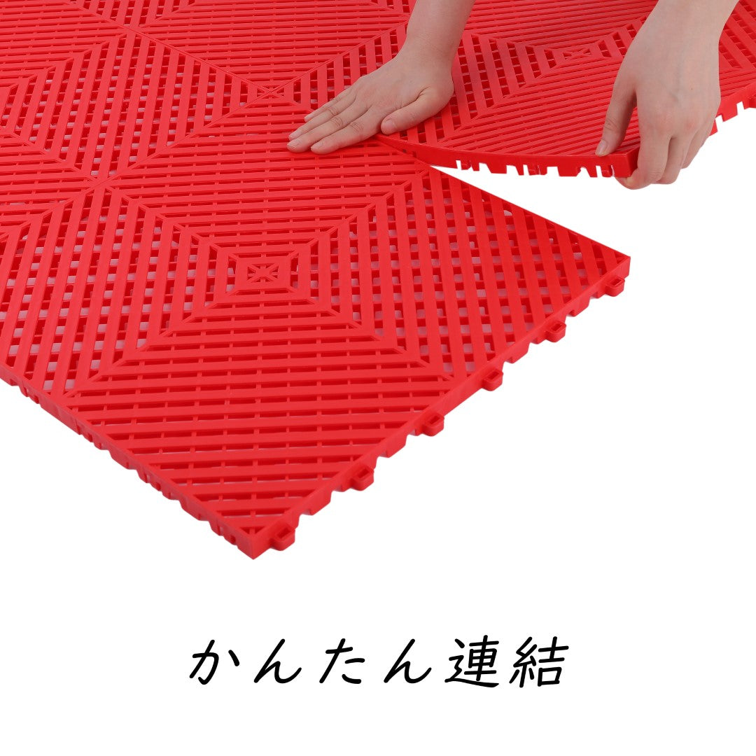 ISL ガレージタイル フラットタイプ レッド 40×40×1.8cm