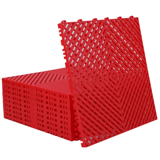 ISL ガレージタイル フラットタイプ レッド 40×40×1.8cm