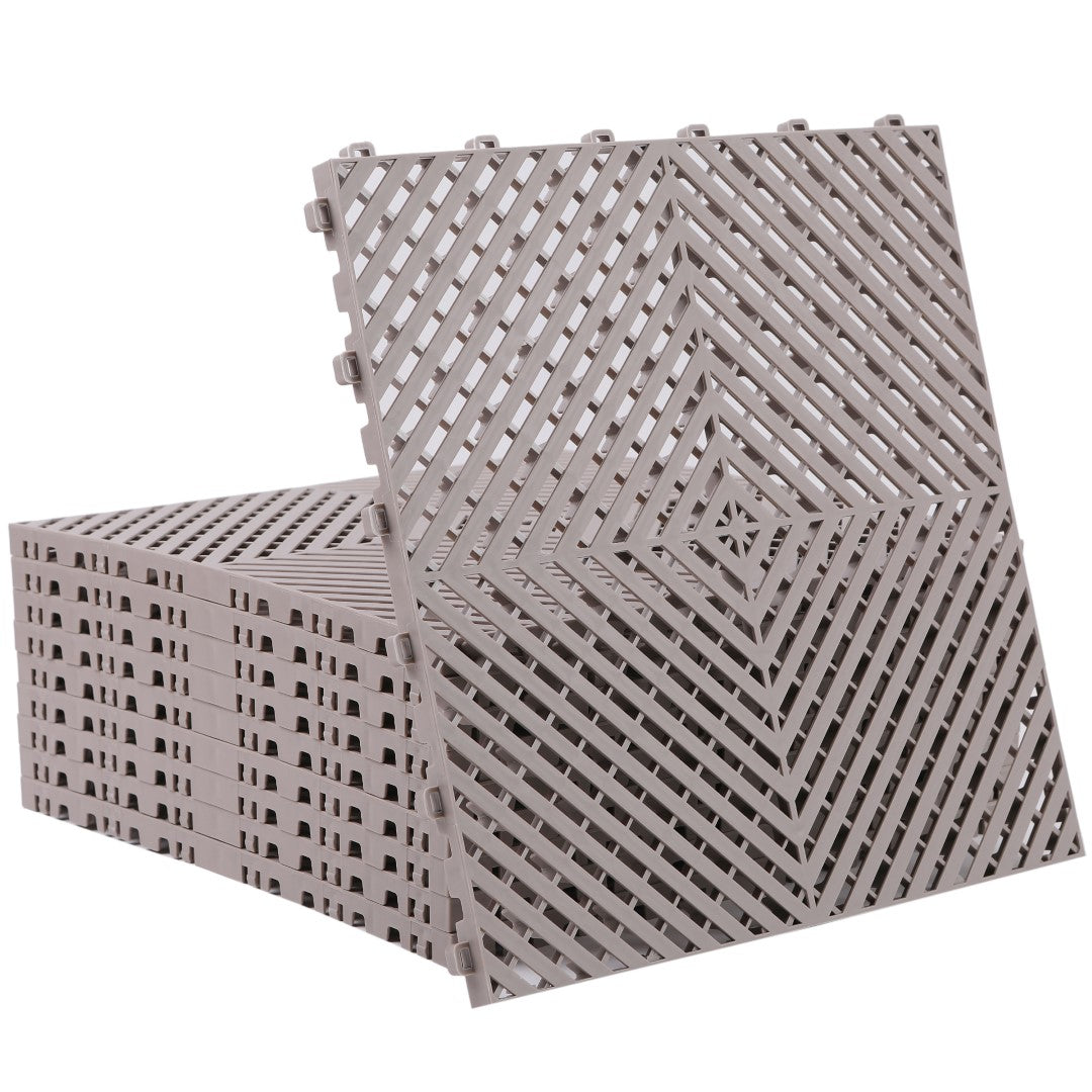 ISL ガレージタイル フラットタイプ グレージュ 40×40×1.8cm