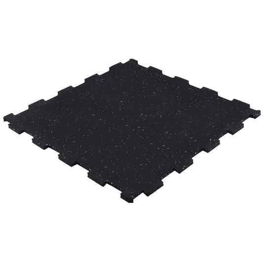 ISL ラバートレーニングマット ブラックxホワイトチップ 15mmフラットモデル インターロックタイプ ジョイントマット