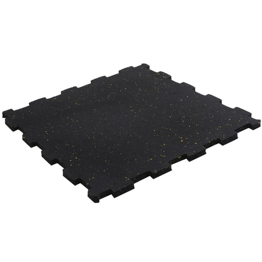 ISL ラバートレーニングマット ブラックxイエローチップ 15mmフラットモデル インターロックタイプ